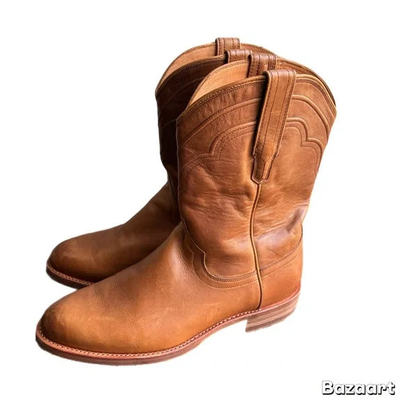 Tecovas The Jake Roper Leather Cowboy Western Boots Caramel  display picture 2